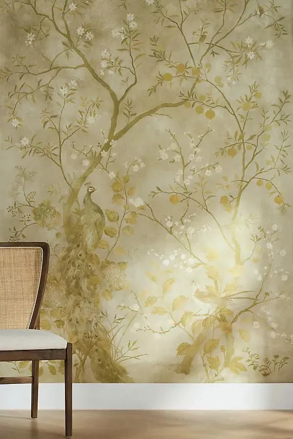 Rotherby Floral Old Gold Wallpaper