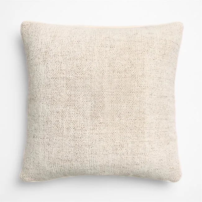 Textured Chenille 23"x23" Arctic Ivory Throw Pillow with Down-Alternative Insert