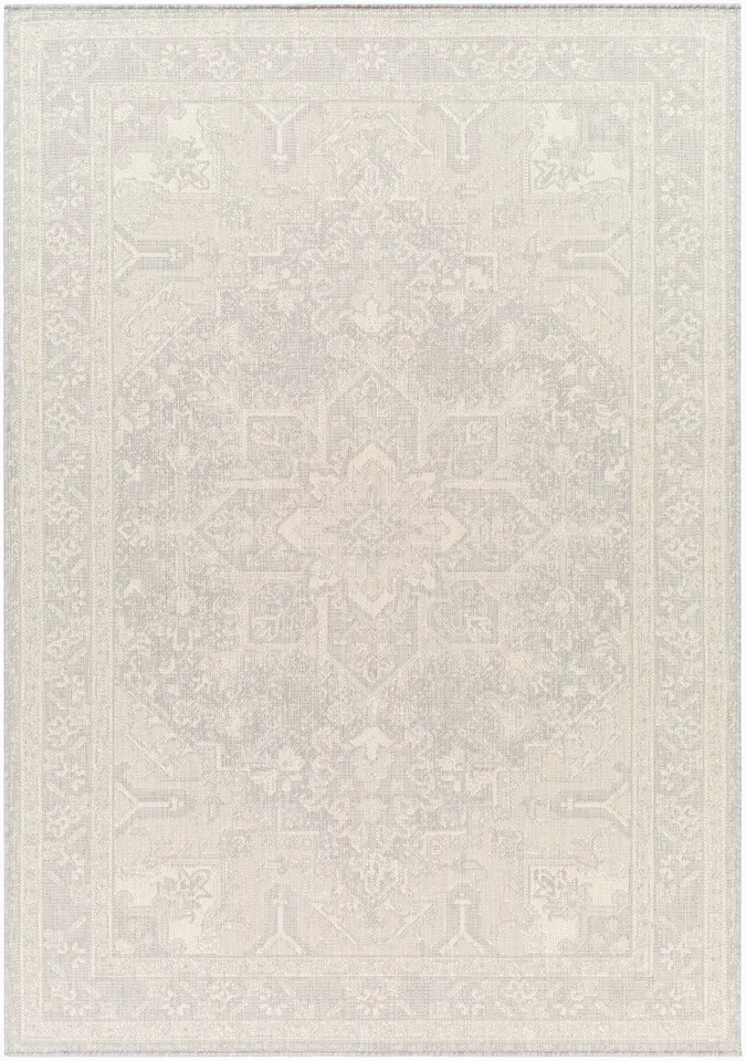 Ravello Beige Outdoor 5'3" x 7' Machine Woven Rug
