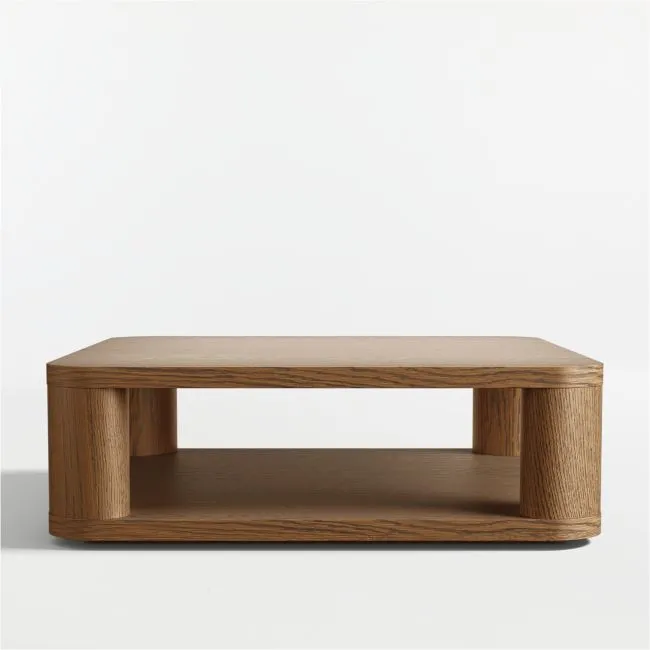 Oakhurst Brown Oak Wood 46" Square Coffee Table
