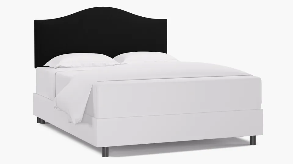 Camelback Headboard, Raven Everyday Linen, Queen