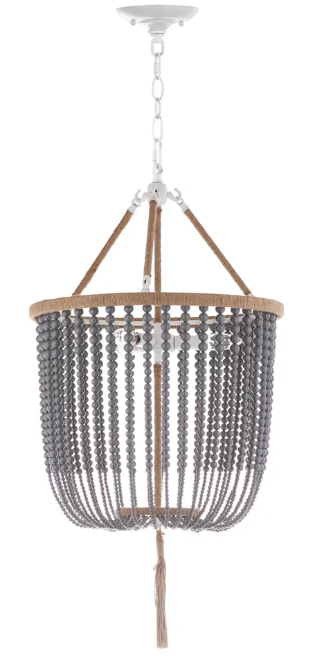 Angie 3 Light 18-Inch Diameter Beaded Pendant - Gray