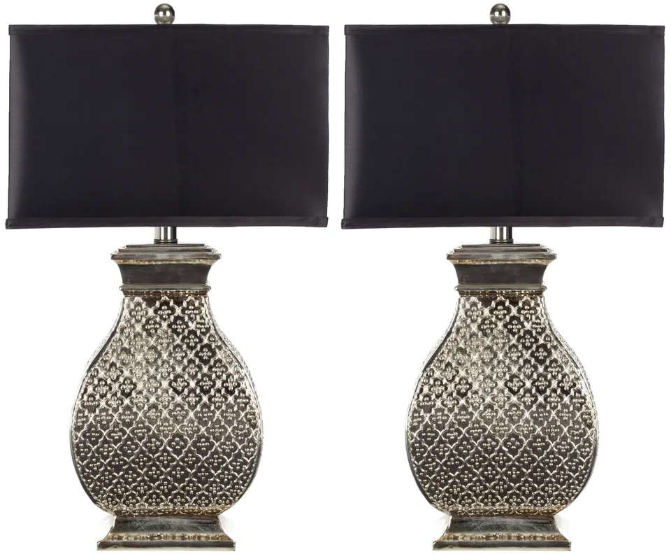 Malaga 29" Silver Table Lamp, Set Of 2 - Silver Champagn