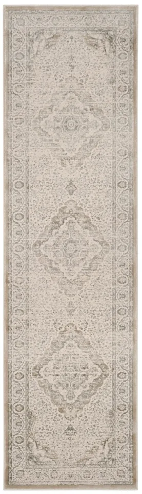 Arlo Home Woven Area Rug, NBL692-7480, Silver/Cream,  2' 2" X 8'