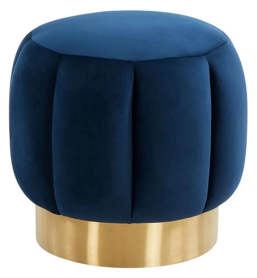 Maxine Channel Tufted Ottoman - Navy