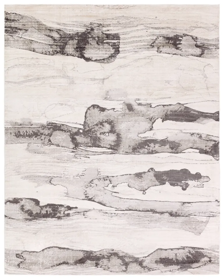 Contour SNA01 Handmade Abstract Gray and Ivory Area Rug (10'x14')