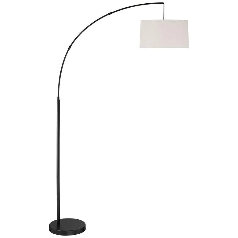 Possini Euro Cora 72" High Black Finish Modern Arc Floor Lamp