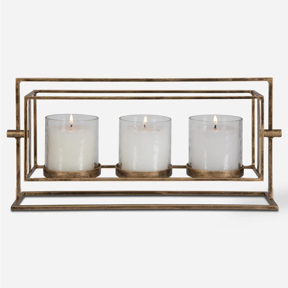 Wenman Gold Triple Candleholder