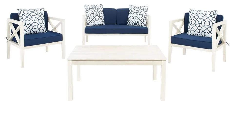 Nunzio 4 Piece Set - White / Navy