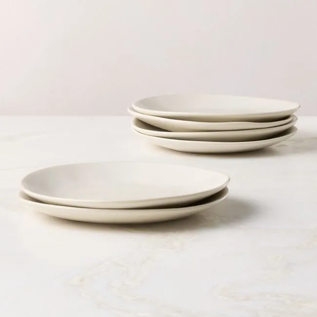 Selene Ivory Stoneware Salad Plates Set of 6