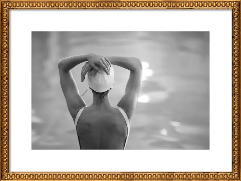 Woman Swimmer in a White Cap by Lucy Snowe for Artfully Walls