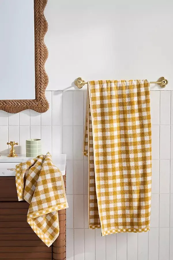 Gingham 100% Cotton Woven Towel Collection