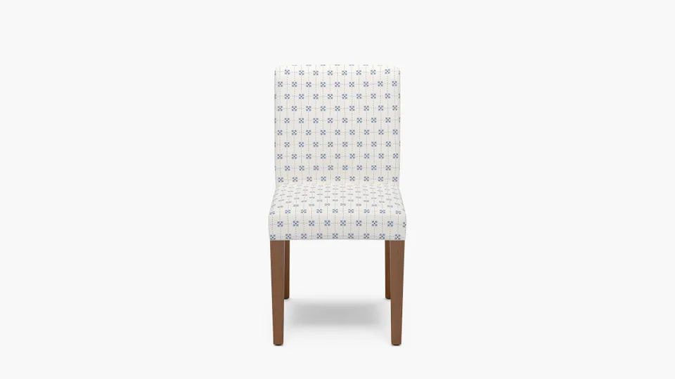 Signature Dining Chair, Delft Meadow Check, Walnut Square Tapered Leg