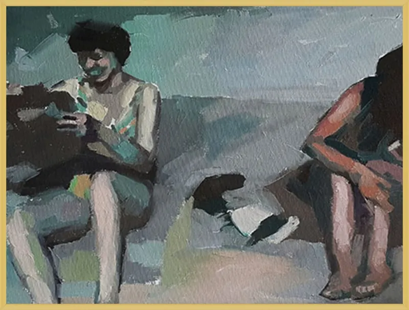 Girls at the beach by Mary Sinner for Artfully Walls