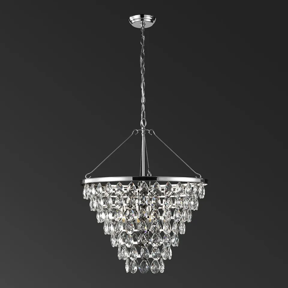 Nydia Teardrop Chandelier - Nickle - Safavieh