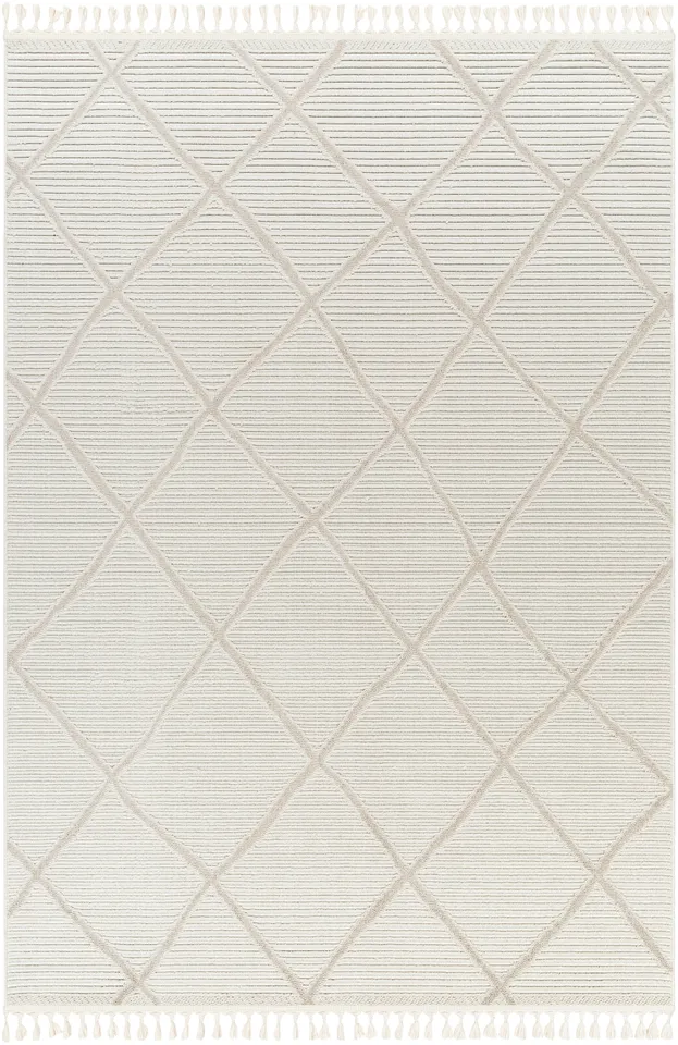 Finland Beige Indoor 6'7" x 9' Machine Woven Rug