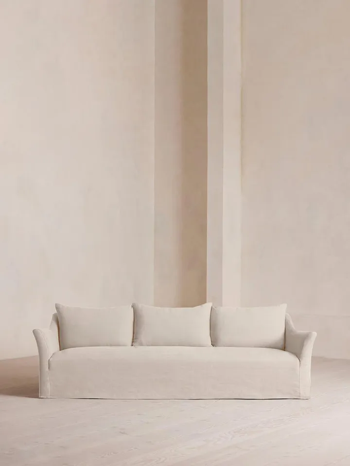 Roma Four Seater Sofa, Linen, Bisque, US