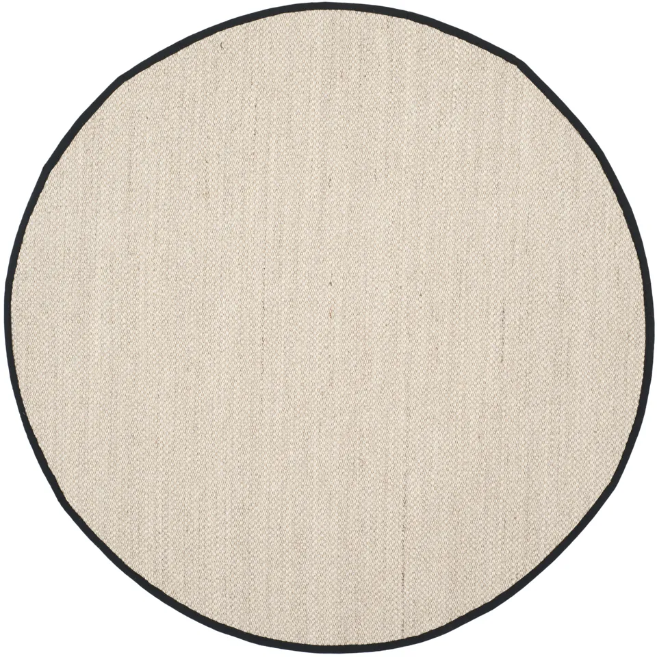 Arlo Home Woven Area Rug, NF143A, Marble/Black,  6' X 6' Round