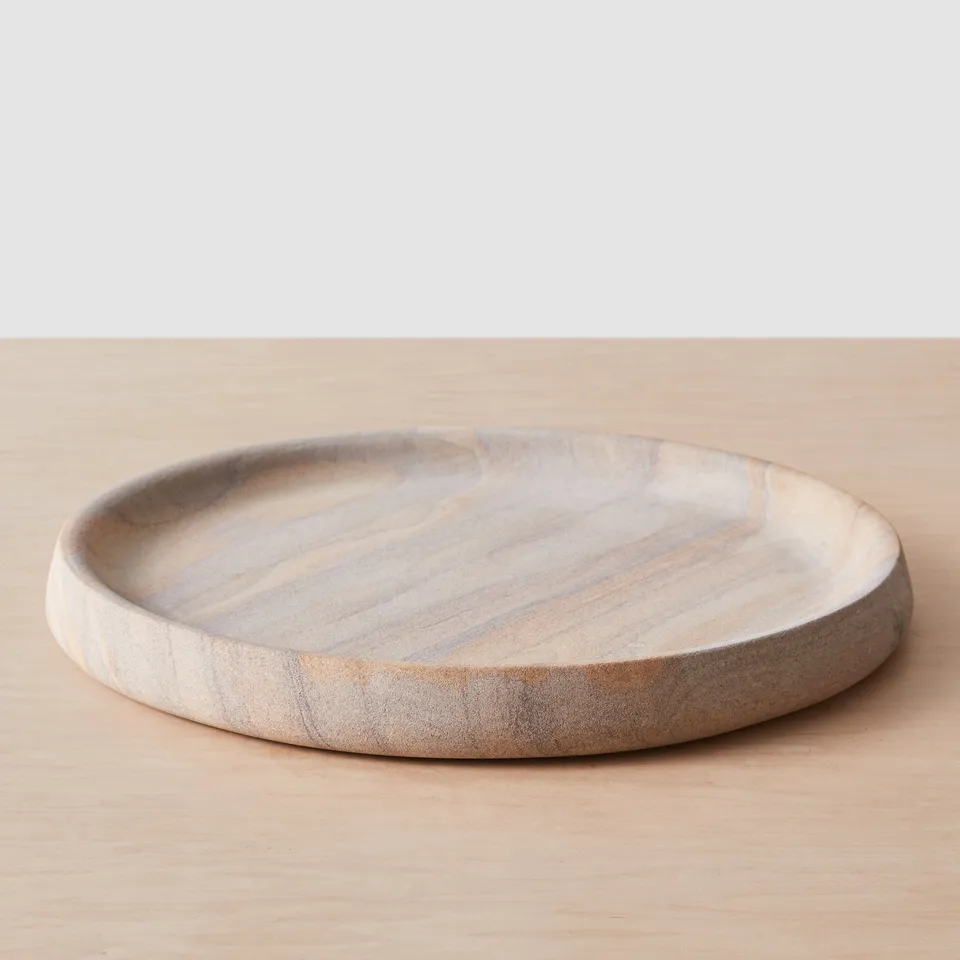 The Citizenry Eshana Sandstone Tray | Round | Tan