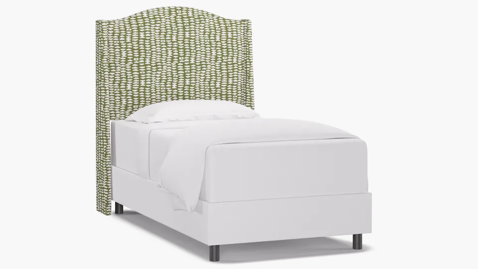 Classic Wingback Headboard, Olive Odalisque, Twin