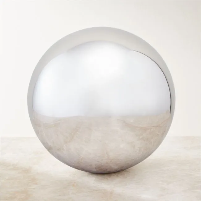 Nix Stainless Steel Decorative Orb 12"