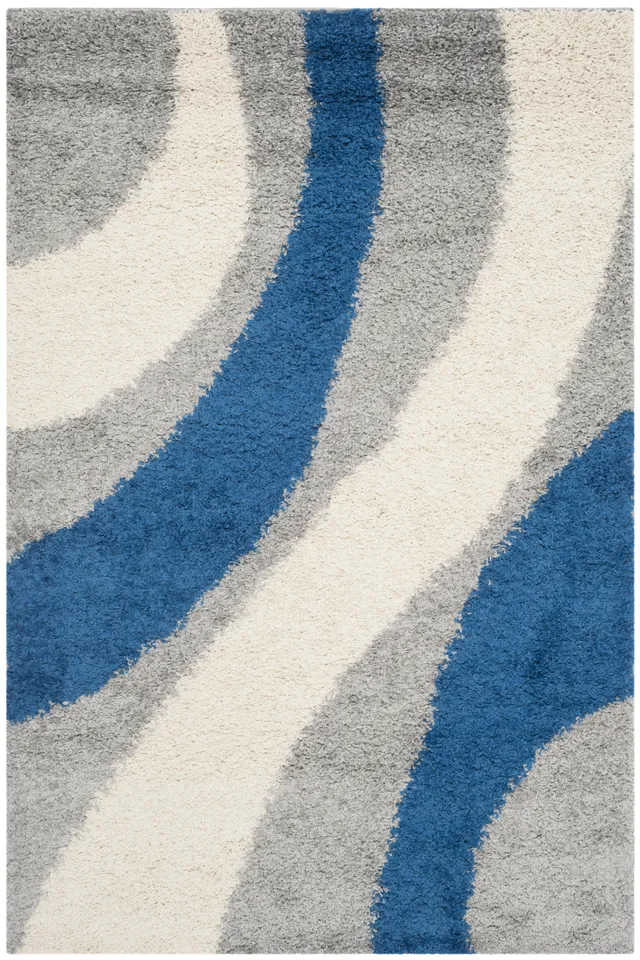 Arlo Home Woven Area Rug, SG914-8065, Grey/Blue,  5' 3" X 7' 6"