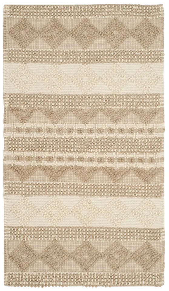 Arlo Home Hand Woven Area Rug, NAT102B, Beige/Ivory,  3' X 5'