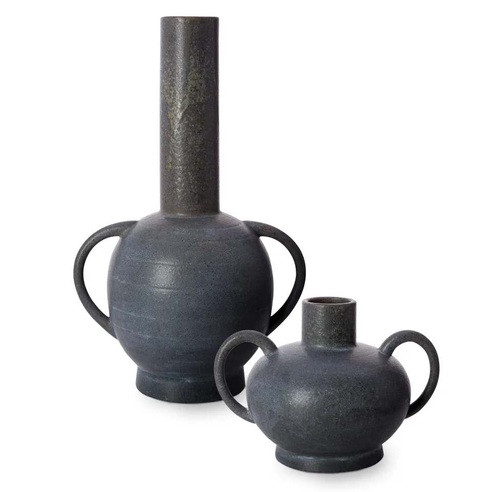 Acanceh CCH-004 14"H x 7"W x 10"D,  8"H x 8"W x 11"D Vase