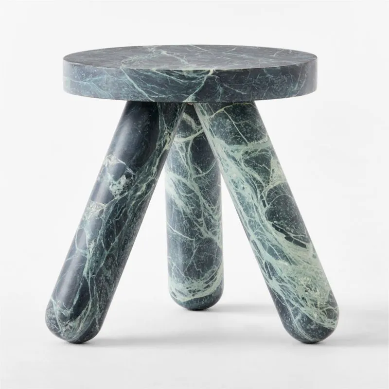 Jaxx Round Green Marble Side Table