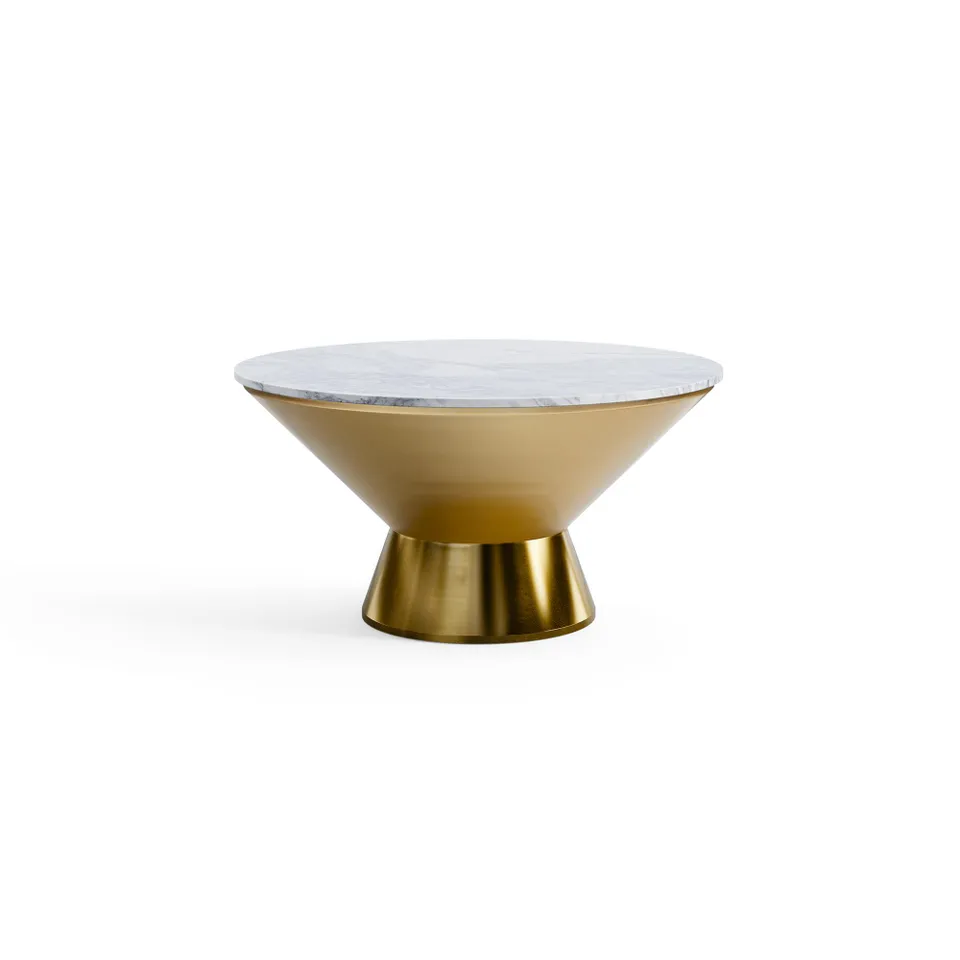 Kettle Coffee Table - Brass - Metal / White - Marble