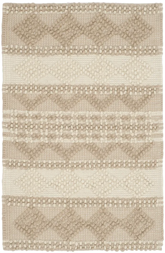 Arlo Home Hand Woven Area Rug, NAT102B, Beige/Ivory,  2' X 3'
