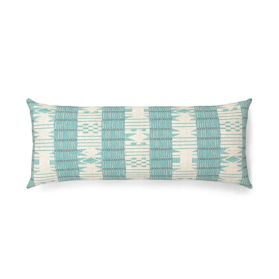 Celeste Stripe Yoruba Outdoor Pillow by St. Frank | Blue | 40" W x 15" H | Polyester