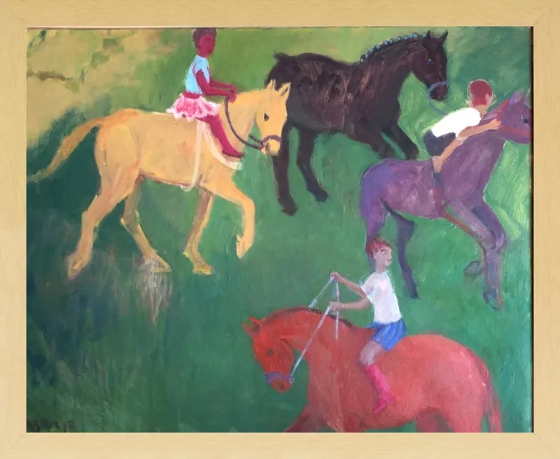Four Horses, Three Riders by Megan Williamson for Artfully Walls