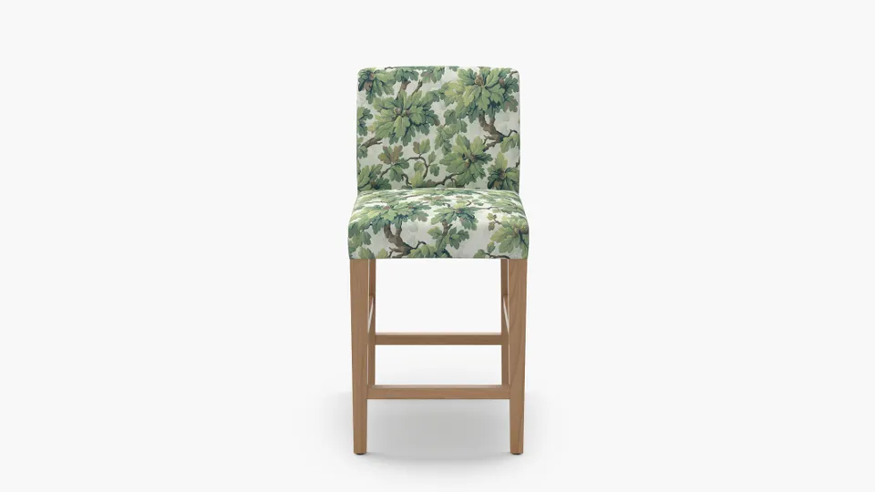 Signature Dining Counter Stool, Vert Woodland, Natural Square Tapered Leg