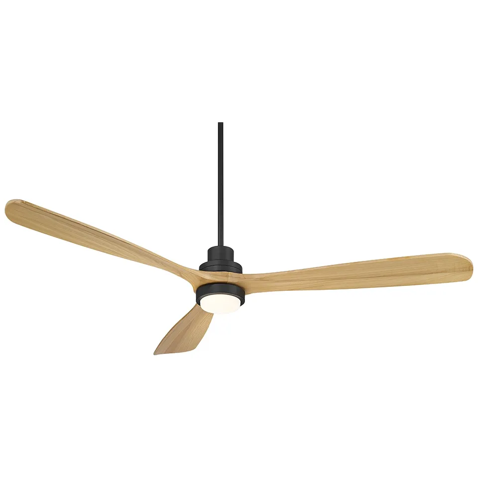 66" Casa Vieja Delta DC Matte Black CCT LED Ceiling Fan with Remote