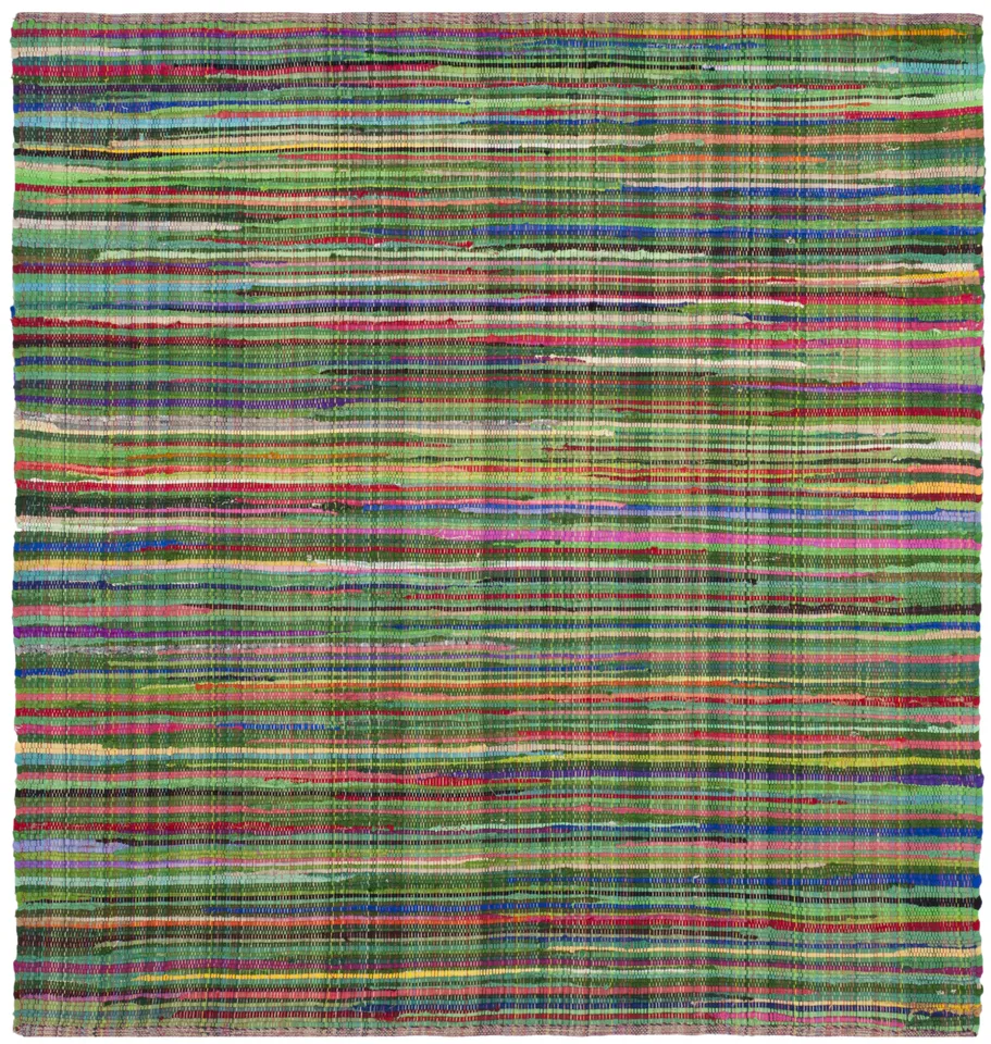 Arlo Home Hand Woven Area Rug, RAR240E, Green/Multi,  6' X 6' Square