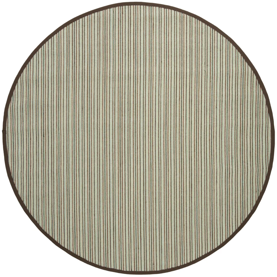 Arlo Home Woven Area Rug, NF132C, Teal/Brown,  6' X 6' Round