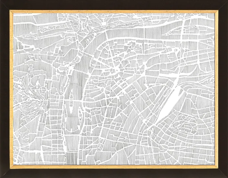 Prague Ink Map by Karen O'Leary for Artfully Walls