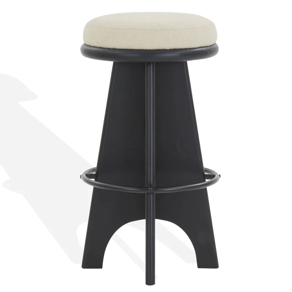 Bellarita Round Swivel Barstool - Ivory/Black