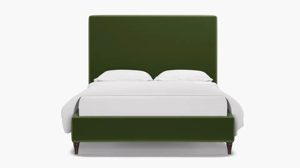 Classic Bed, Essex Performance Velvet, Espresso Decorative Tapered Leg, King