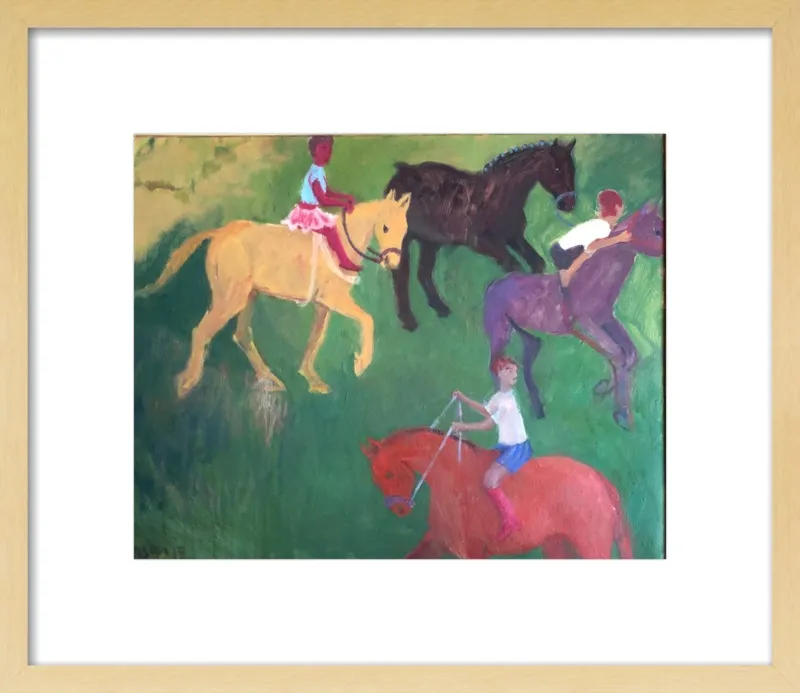 Four Horses, Three Riders by Megan Williamson for Artfully Walls
