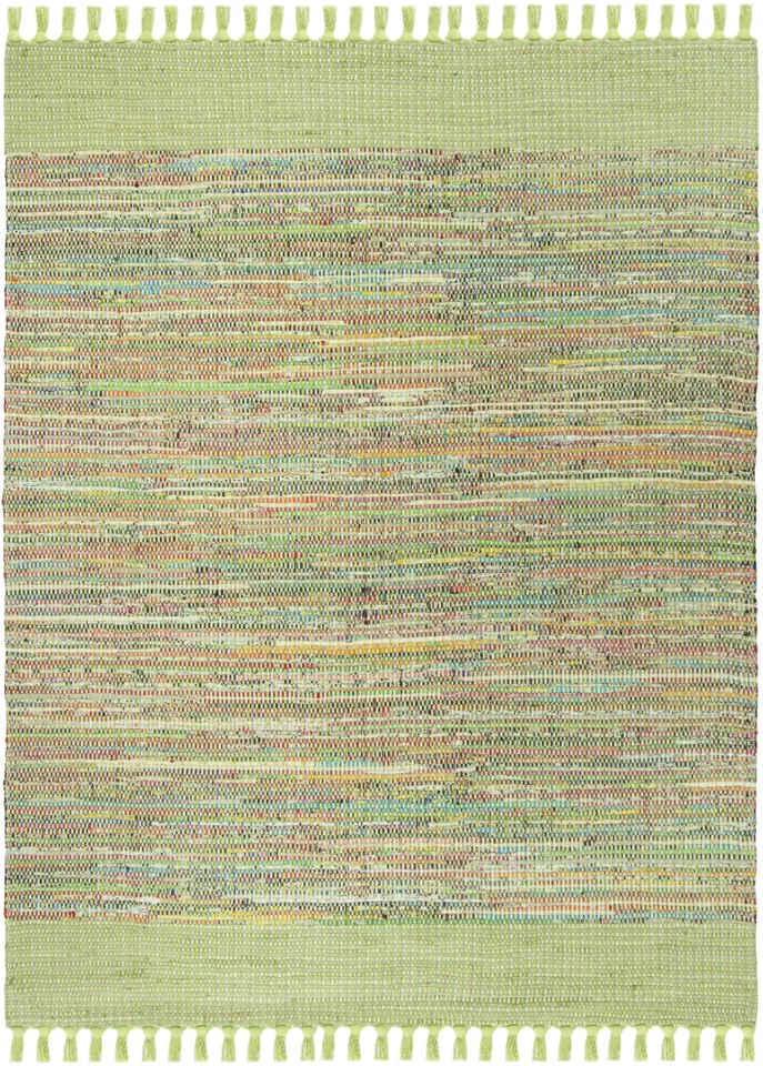 Arlo Home Hand Woven Area Rug, MTK972G, Green/Multi,  5' X 8'