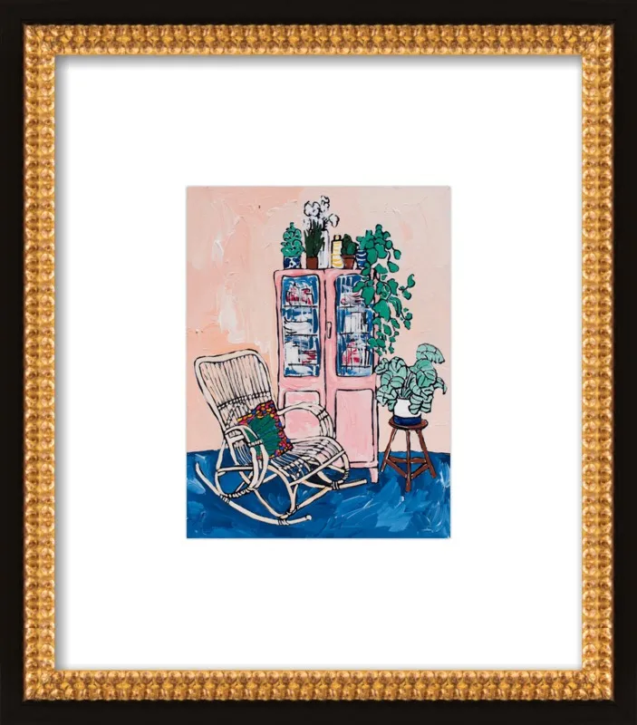 Rocking Chair In Pink Interior by Lara Lee Meintjes for Artfully Walls
