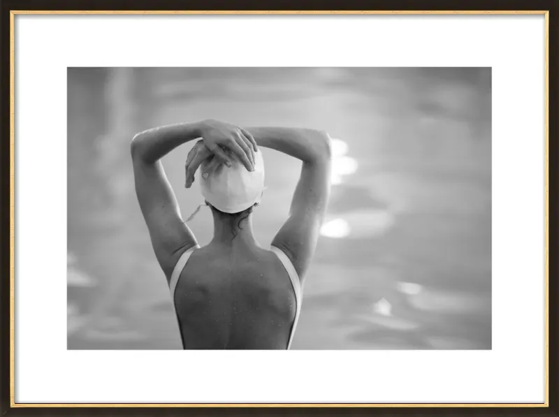 Woman Swimmer in a White Cap by Lucy Snowe for Artfully Walls