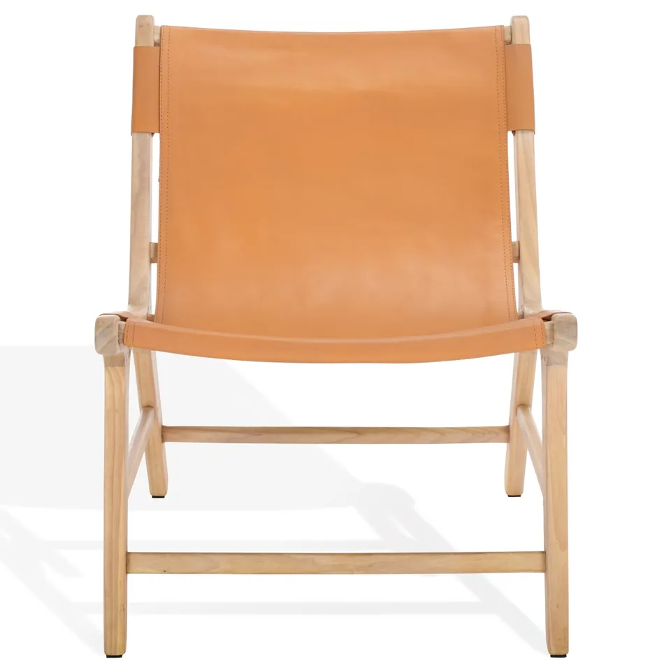 Alanarose Leather Accent Chair - Tan / Natural