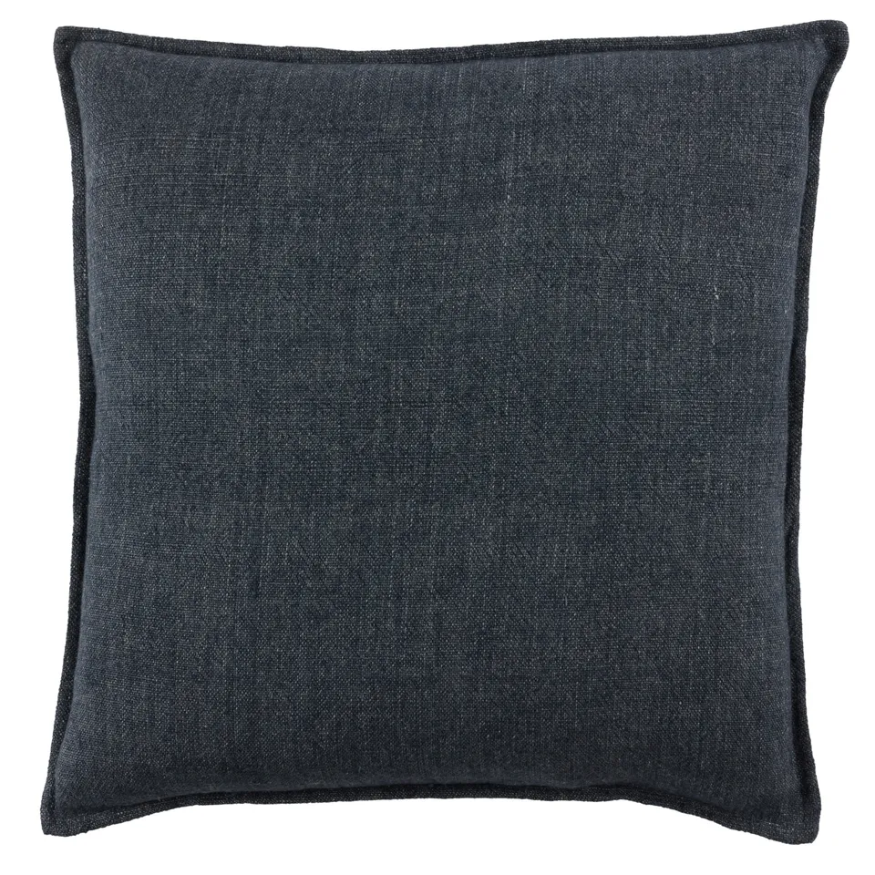 Blanche Solid Dark Blue Pillow Cover (20" Square)