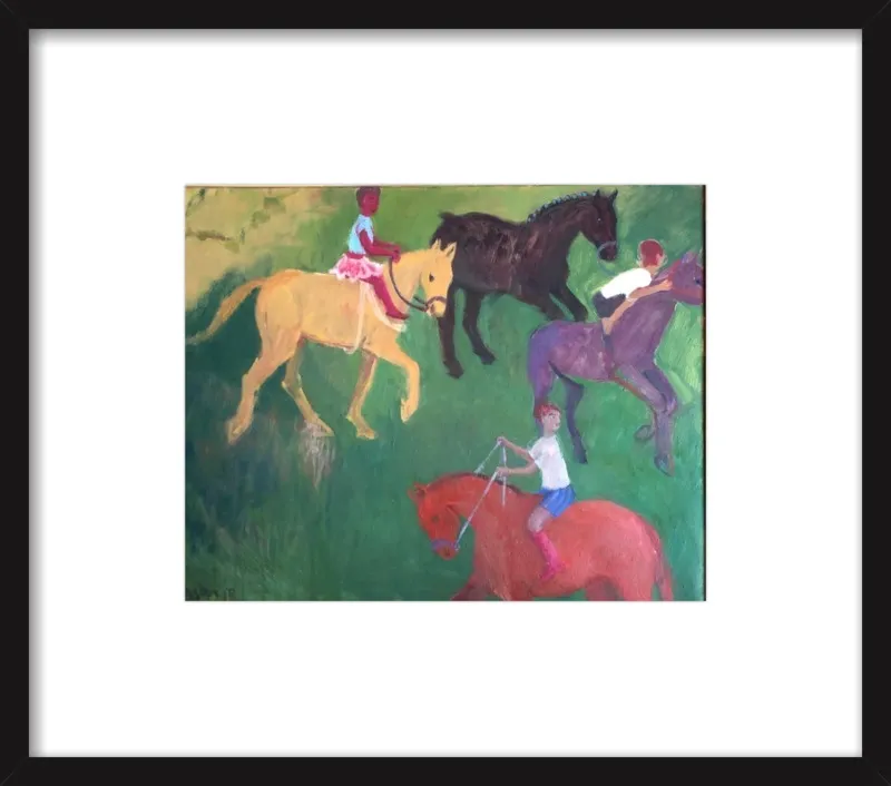 Four Horses, Three Riders by Megan Williamson for Artfully Walls