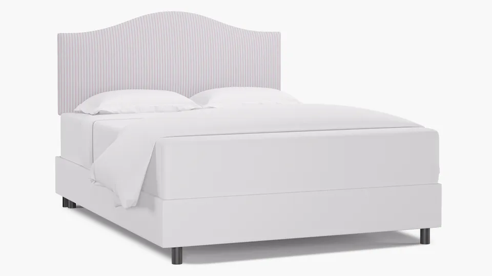 Camelback Headboard, Pink Classic Ticking Stripe, Queen