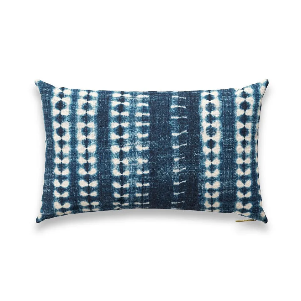Dark Vines Indigo Pillow by St. Frank | Blue | 26" W x 16" H | Cotton/Linen