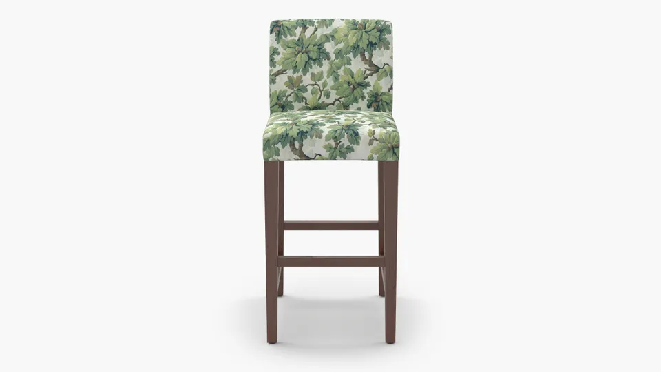 Signature Dining Bar Stool, Vert Woodland, Walnut Square Tapered Leg
